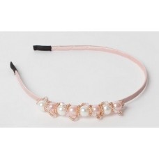 Belle bead & pearl headband - Blush